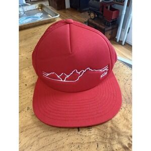 Stio Teton Elevation Men's Trucker Hat Red  Mountain Range Hiking Skiing